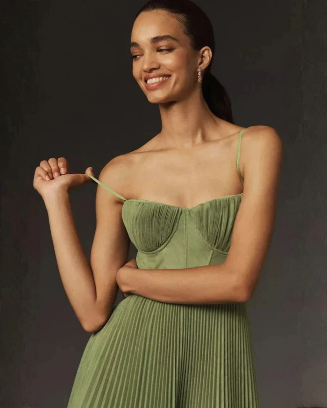 Aurelia pleated midi dress