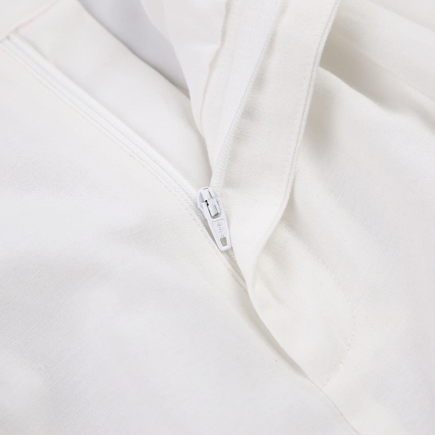 Cotton And Linen Women's Suspender Vest Wide Leg Pants Two-piece Set