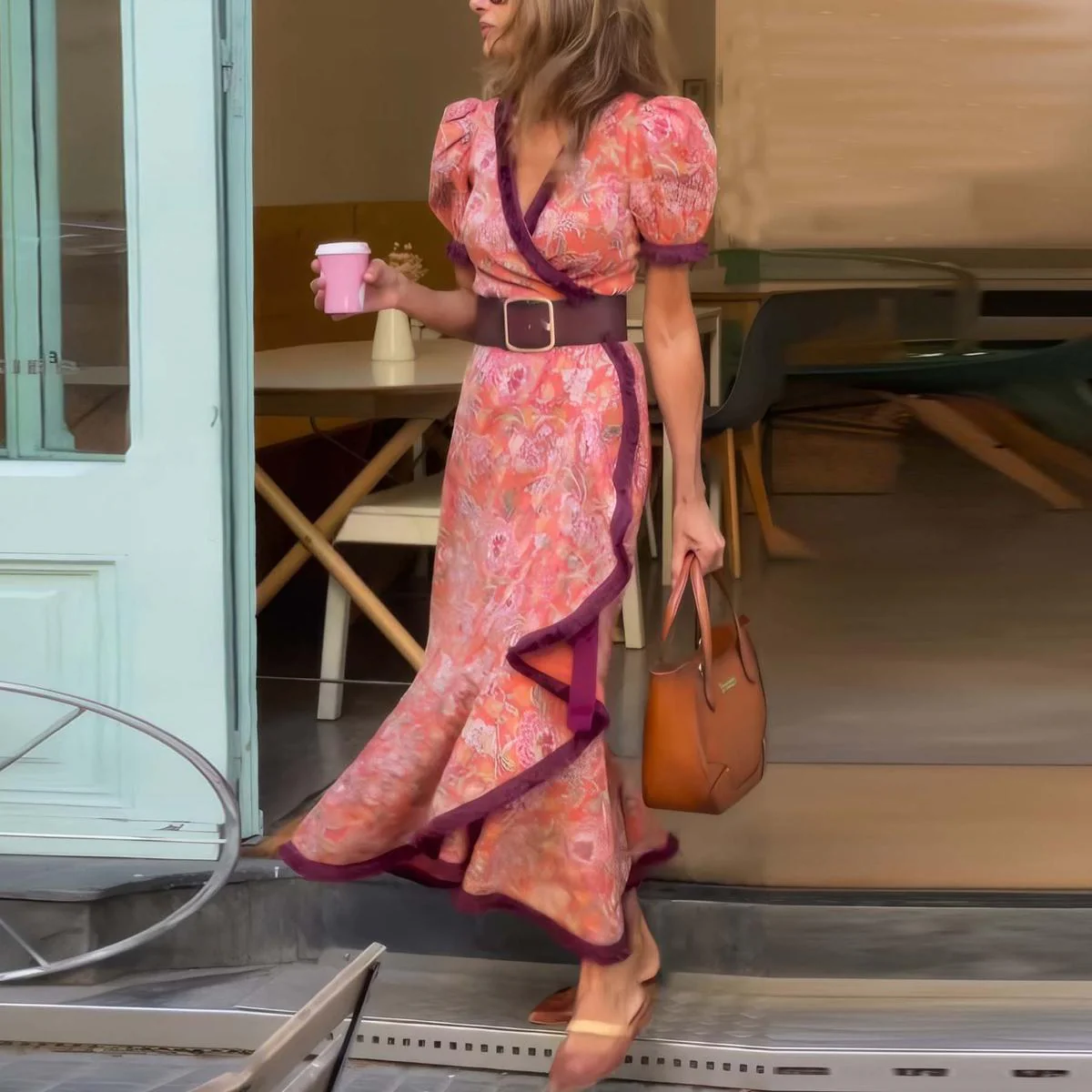 Amélie Blush Maxi Dress